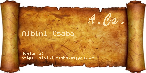 Albini Csaba névjegykártya